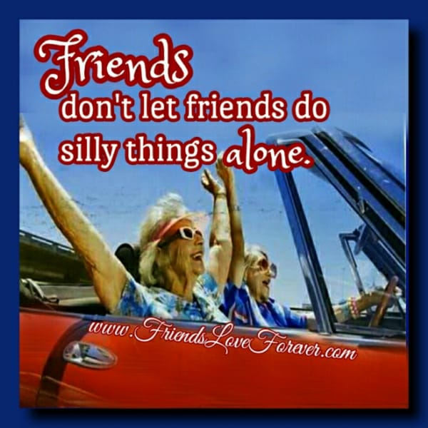 Friends don't let friends do silly things alone