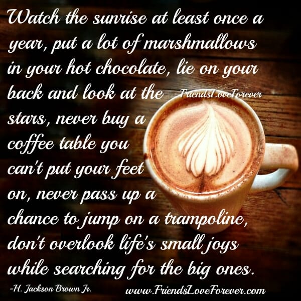 Don't overlook life's small joys