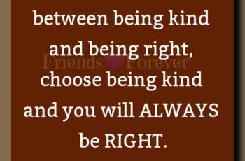 If you have to choose between being kind & being right