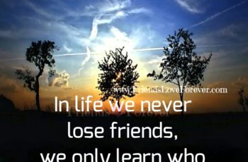 We never lose Friends in Life