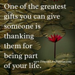 Thank someone for being part of your Life
