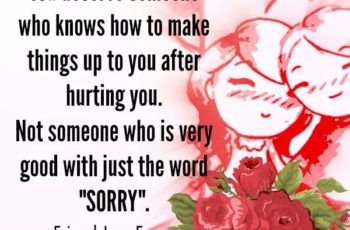 Someone who is good with saying sorry