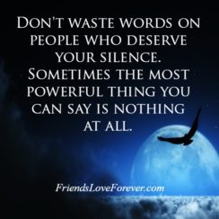 Don’t waste words on people who deserve your silence